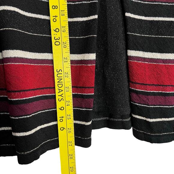 Koret Womens XL Red Black White Striped Long Sleeve 2 In 1 Sweater Tank Cardigan - Picture 6 of 6